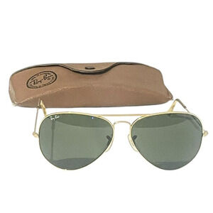 Ray-Ban Gold Frame Sunglasses with Dark Lenses
